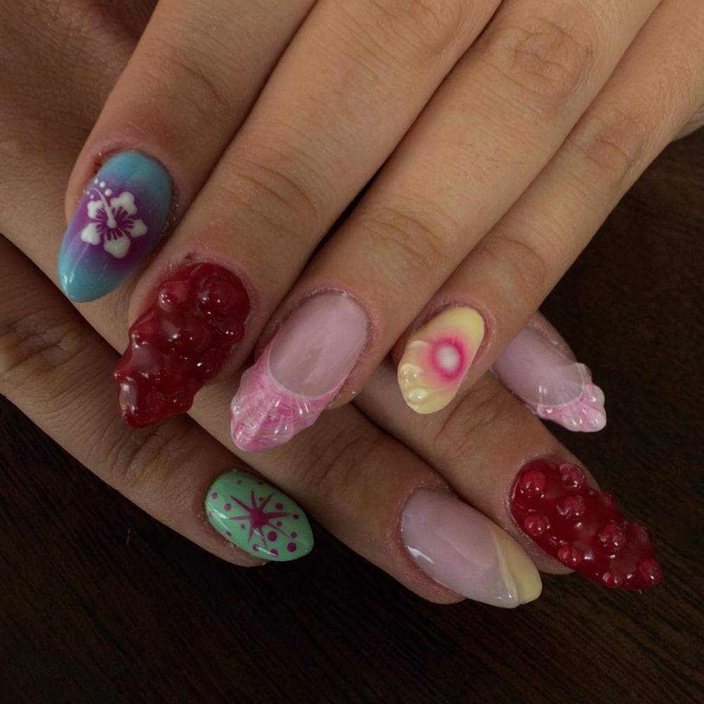 Colorful 3d Nail Art Set